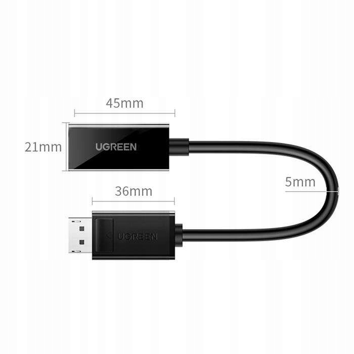 UGREEN Adapter Przejściówka DP Displayport Do HDMI UHD Full HD 60Hz 4K 25cm