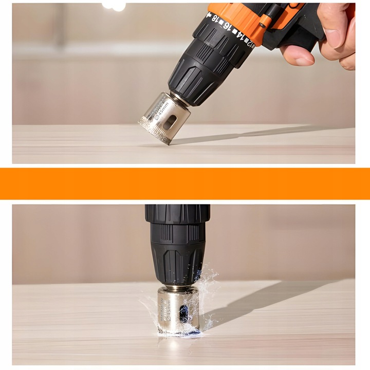 OTWORNICE DIAMENTOWE DO PŁYTEK GRESU SZKŁA KORONKA ZESTAW 10 szt