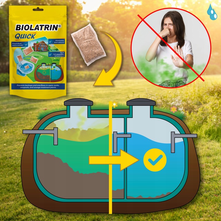 Bakterie do szamba i oczyszczalni silny bio produkt BIOLATRIN Quick 12