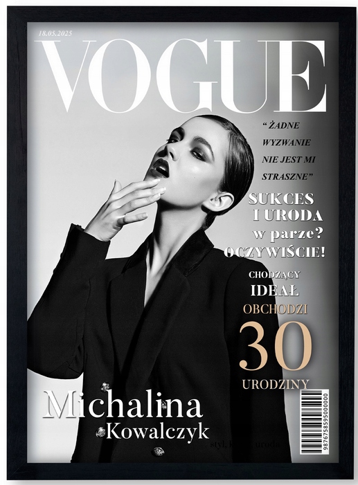 PREZENT na 18, 20, 30, 40, 50, 60 urodziny - OKŁADKA gazety + RAMKA A3