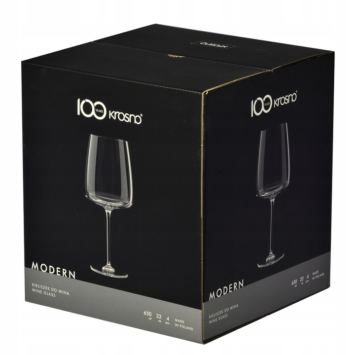 Kieliszki do białego wina Modern 650ml KROSNO duże nowoczesne okazałe 4szt