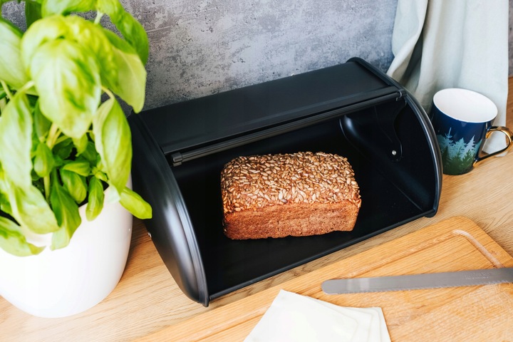 CHLEBAK CZARNY POJEMNIK NA PIECZYWO CHLEB BUŁKI METALOWY