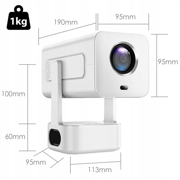 Mini Projektor Przenośny Rzutnik Android 13 WiFi 360 Full HD 4K do