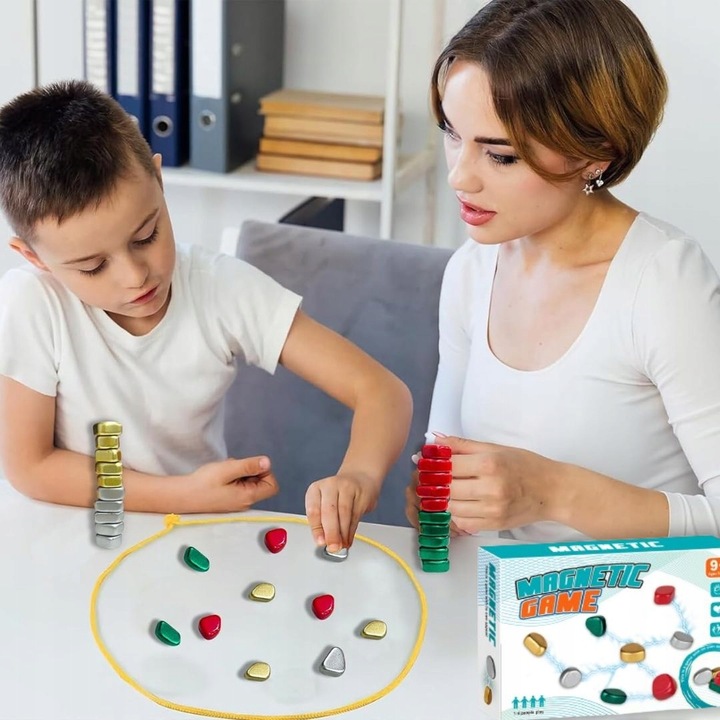 Magnetyczna gra edukacyjna - Kolorowe Kamienie Magnetyczne gra planszowa