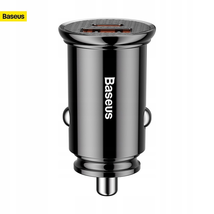 BASEUS MOCNA SZYBKA ŁADOWARKA SAMOCHODOWA USB USB-C TYP-C PD 30W QC 3.0 5A