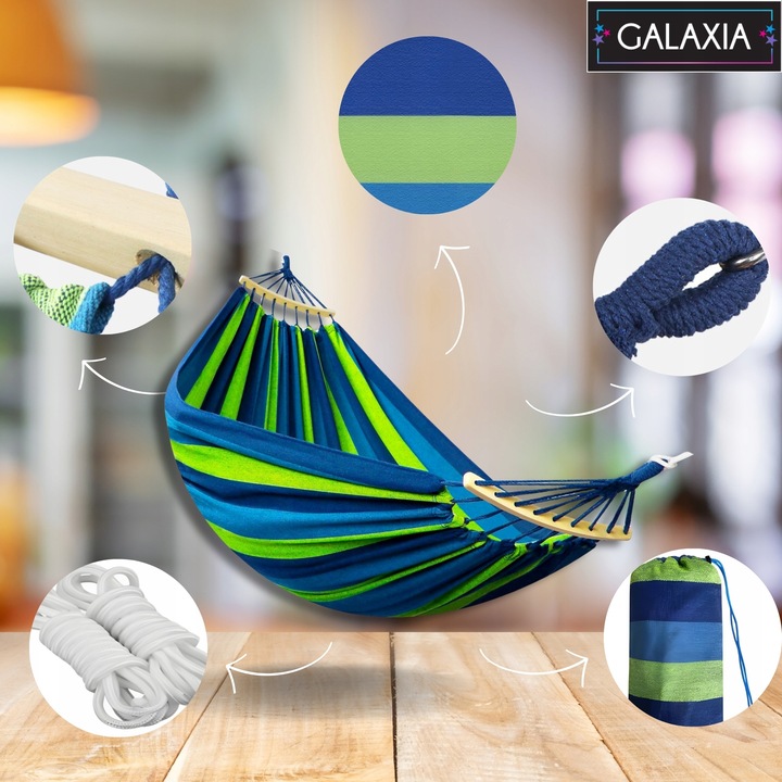 HAMAK OGRODOWY DWUOSOBOWY XXL 2 Osobowy Turystyczny Z DRĄŻKIEM DUŻY