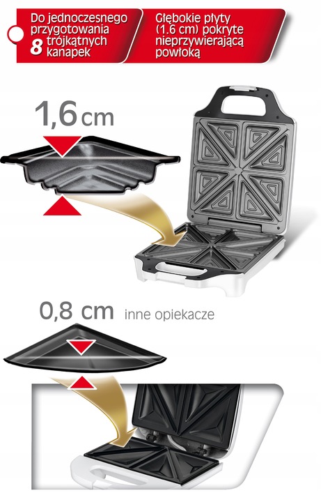 Opiekacz do kanapek duży 8 kanapek MPM MOP-35