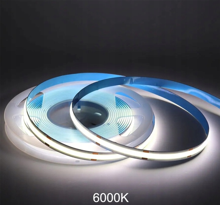 Taśma LED Neon COB 12V 10m 320 diod 6000K BIAŁA ZIMNA HOMOGENICZNA 8MM