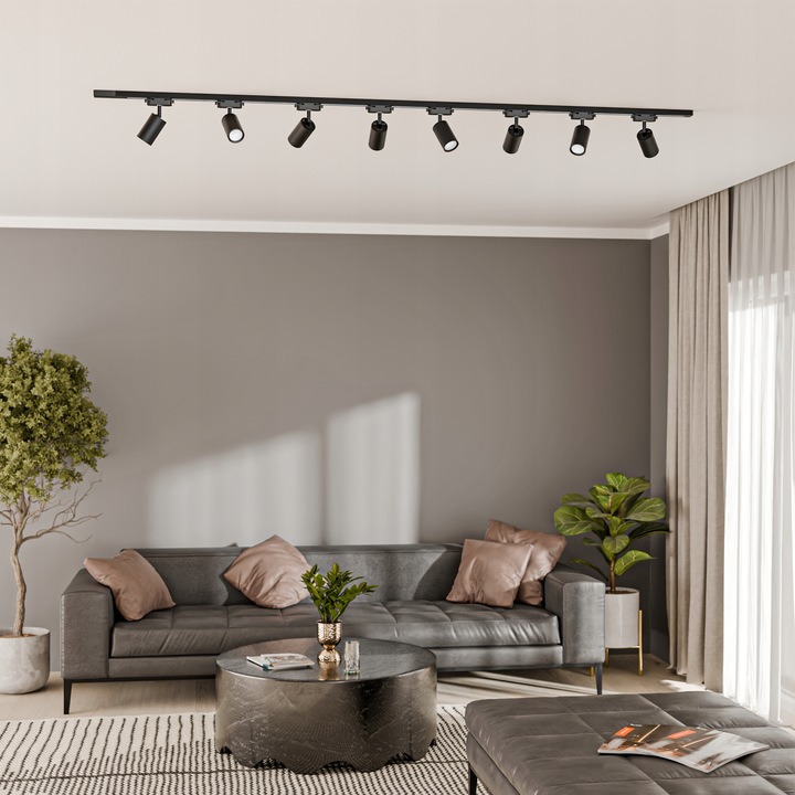 Zestaw Szynoprzewód Szyna 2m + 8x Oprawa Halogenowa LED GU10 Lampa