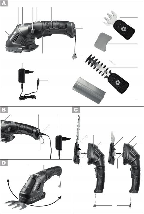 ŁADOWARKA ZASILACZ DO NOŻYC PARKSIDE PGSA 4 USB-C