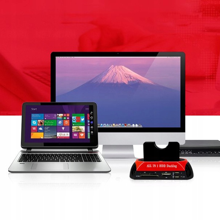 STACJA DOKUJĄCA DO DYSKÓW SATA 2.5' 3.5' IDE HDD SSD USB 3.0 KOPIA ZAPASOWA