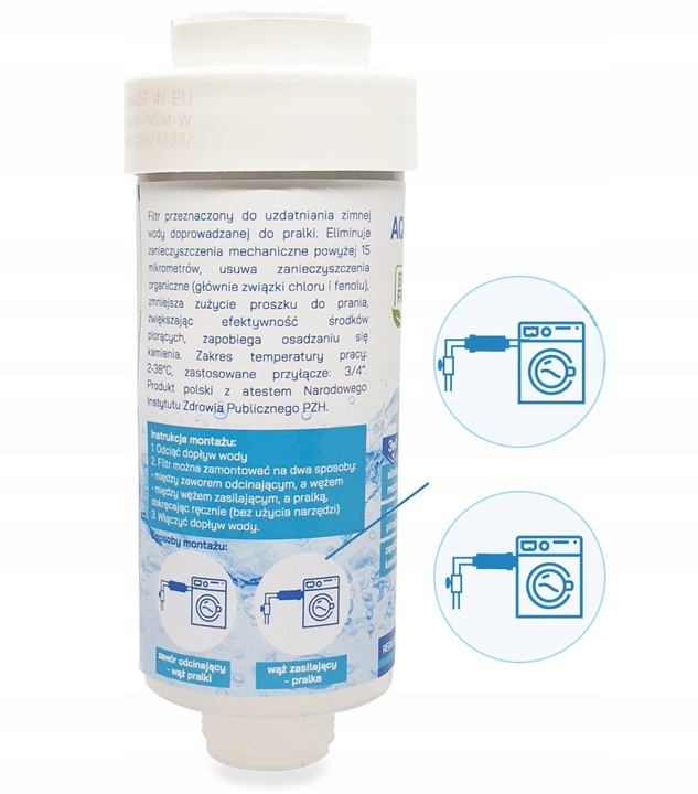 FILTR WODY do PRALKI PRALKOWY 3w1 ZAPAS na ROK
