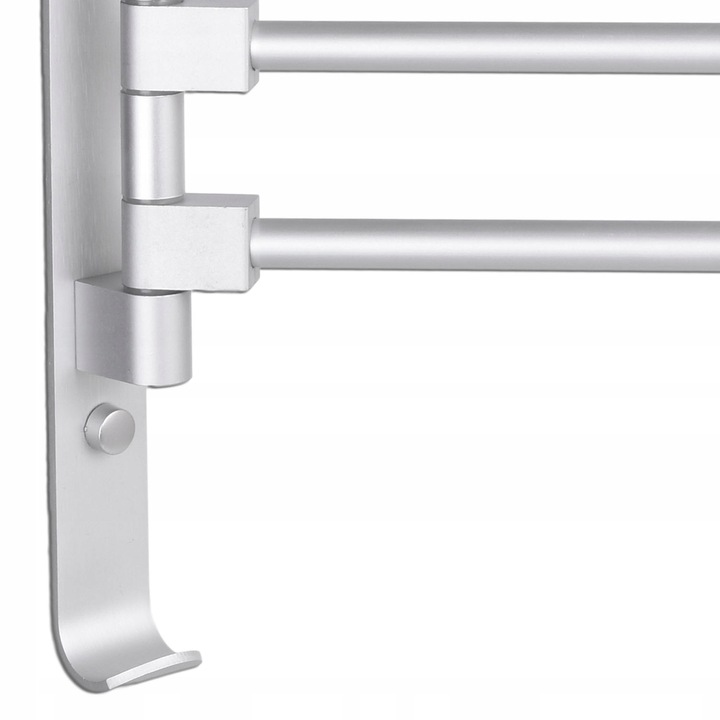 WIESZAK NA RĘCZNIKI ŁAZIENKOWY OBROTOWY SREBRNY HACZYK UCHWYT DO ŁAZIENKI