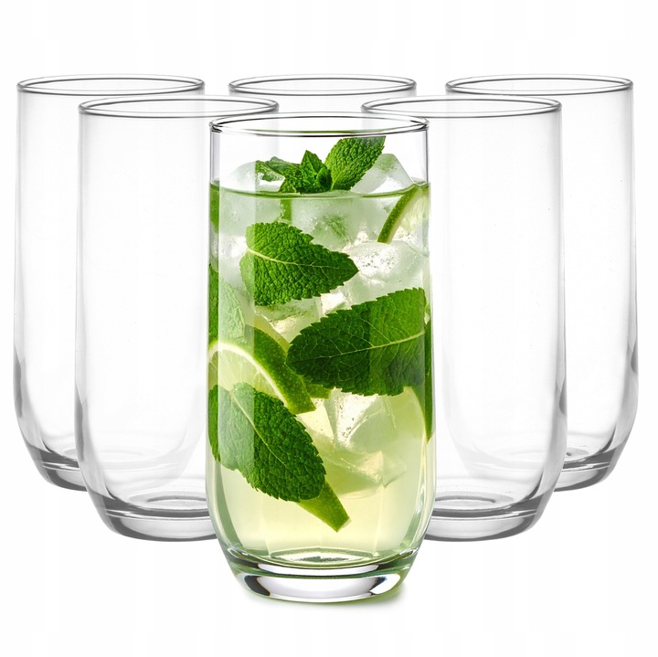 Szklanki Wysokie 400ml do wody drinków komplet 6szt do domu restauracji