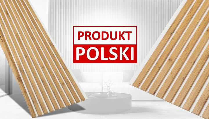 Lamele ścienne na Białej Płycie Dąb Różne kolory POLSKIE PREMIUM - 275x46cm
