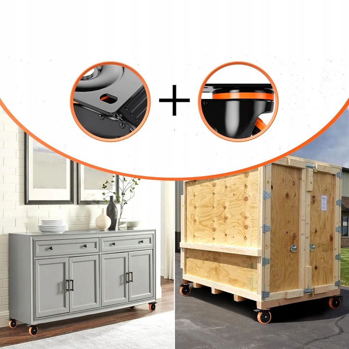 ZESTAW JEZDNY KÓŁ 125MM KÓŁEK KOŁA OBROTOWE Z HAMULCEM 400 KG DO WÓZKA