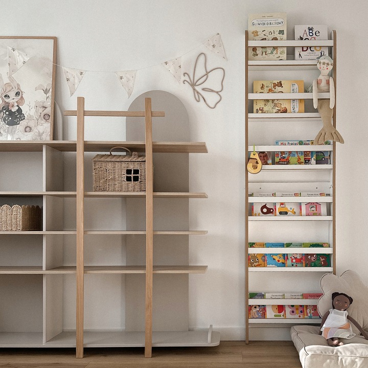 MAMOI Naścienna półka na książki, regał dla dzieci