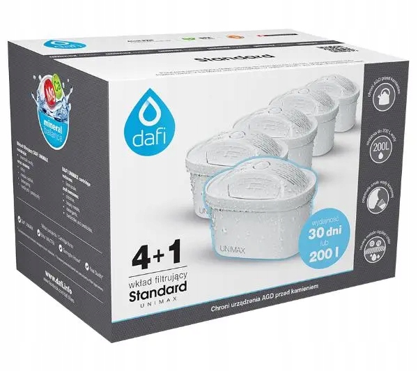 WKŁAD FILTR WODY DO DZBANKA DAFI UNIMAX ORYGINALNY 5 SZTUK