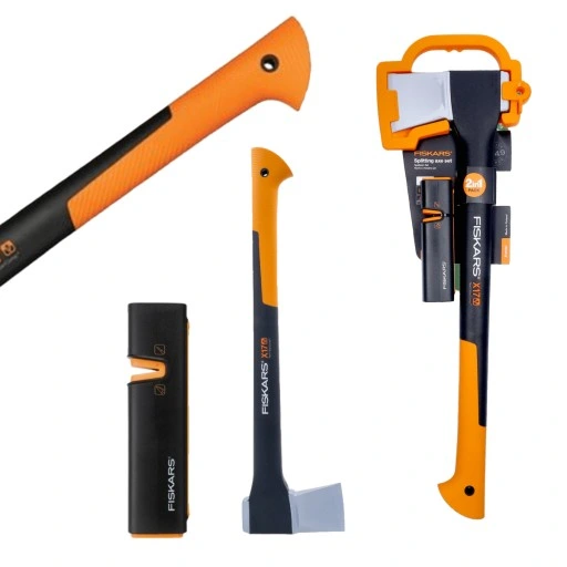 FISKARS Siekiera rozłupująca do drewna X17 M zestaw z OSTRZAŁKĄ Xsharp