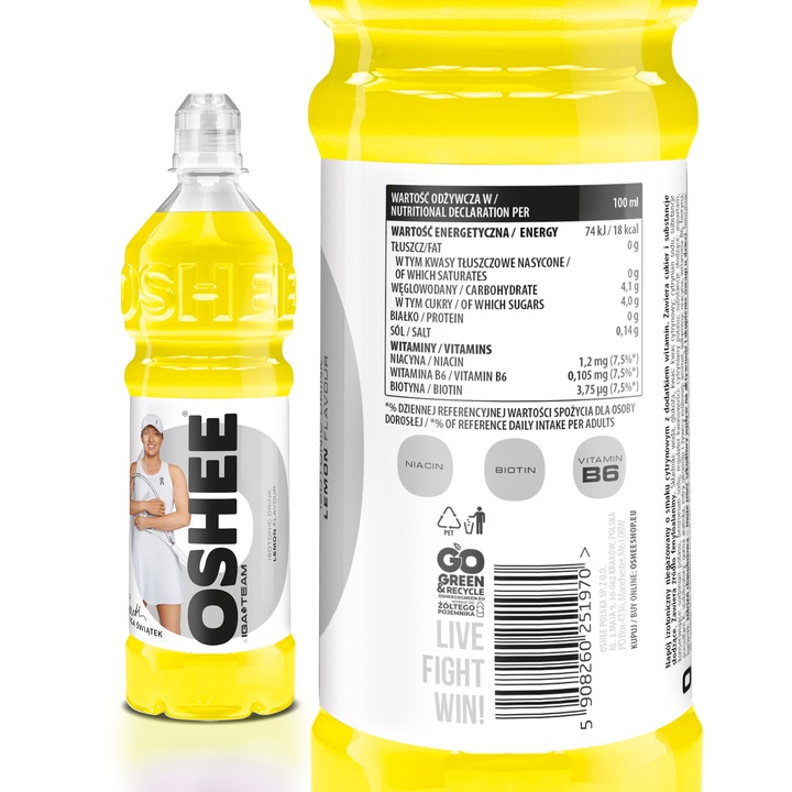 Oshee Isotonic Drink Napój Cytryna 750ml x12