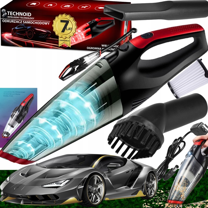 ORYGINALNY ODKURZACZ CYKLONOWY SAMOCHODOWY BEZPRZEWODOWY 400W BEZWORKOWY XL