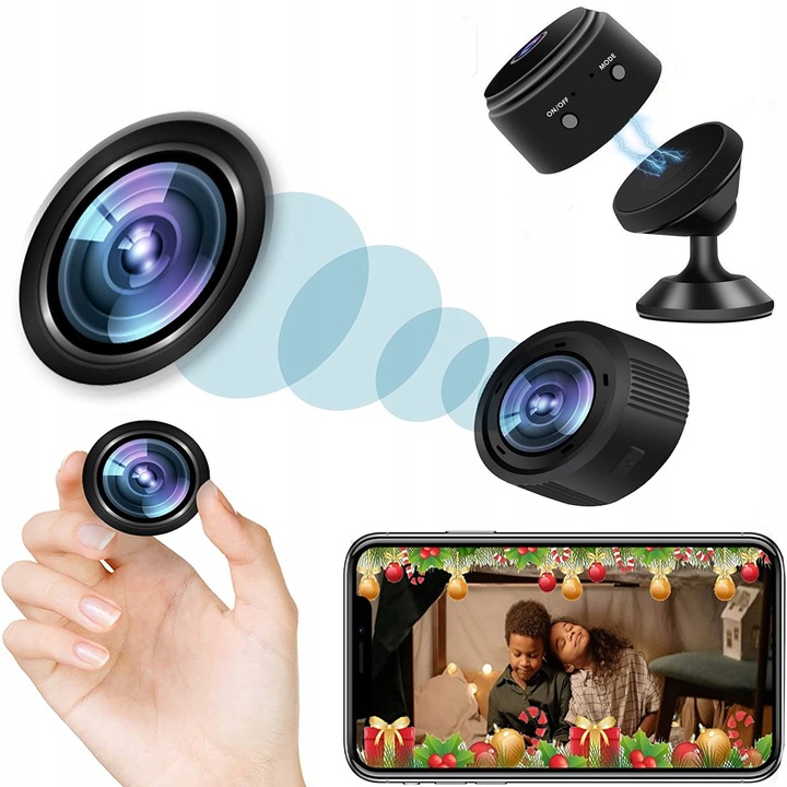 Mini Kamera Szpiegowska Full HD WIFI ukryta 91 DETEKCJA NIANIA DYSKRETNA