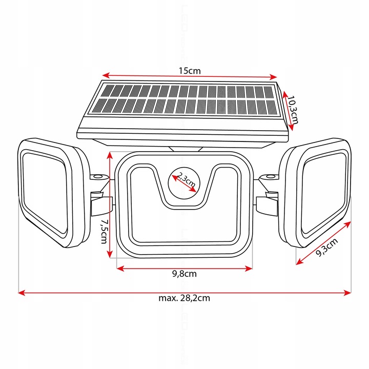 Naświetlacz solarny LED czujnik ruchu zmierzchu PIR Lampa zewnętrzna