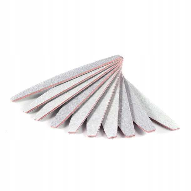 PILNIK DO PAZNOKCI 180/240ŁÓDKA PÓŁKSIĘŻYC ZEBRA ZESTAW 100 SZT DWUSTRONNY