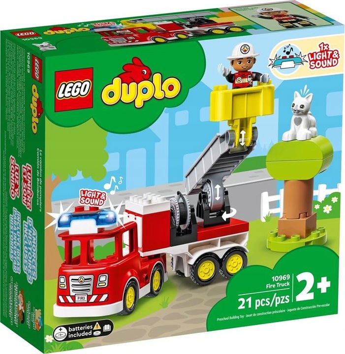 KLOCKI LEGO DUPLO 10969 WÓZ STRAŻACKI STRAŻ POŻARNA ZESTAW DLA DZIECI +TORB
