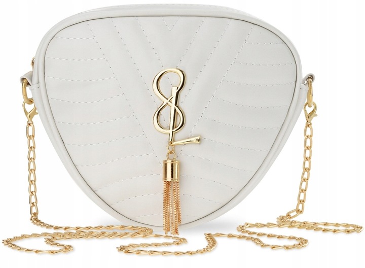 Torebka Elegancka Listonoszka Torebeczka Pikowana Z Łańcuszkiem Breloczkiem