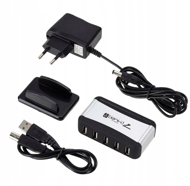 HUB USB AKTYWNY 7 PORTÓW ROZDZIELACZ SWITCH 2.0
