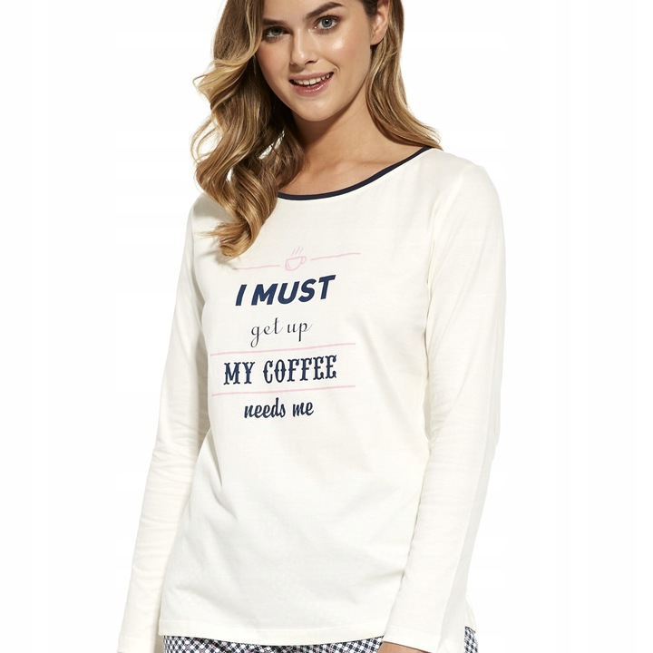 CORNETTE piżama damska 655/311 COFFEE kawa ecru