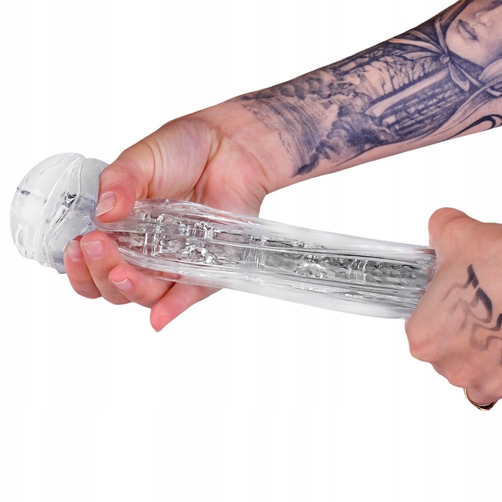 Dwustronny Masturbator Żelowy z Efektem Ssania, Pochwa i Odbyt Anus