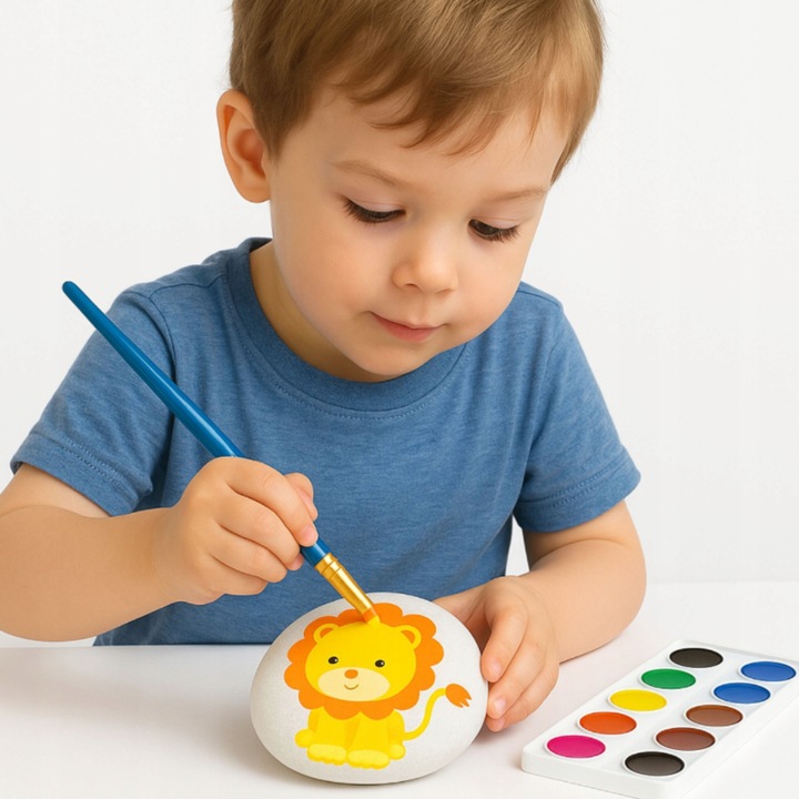 KAMIENIE DO MALOWANIA BIAŁE OWALNE 5-8CM ZESTAW 10SZT ROZWIJANIE