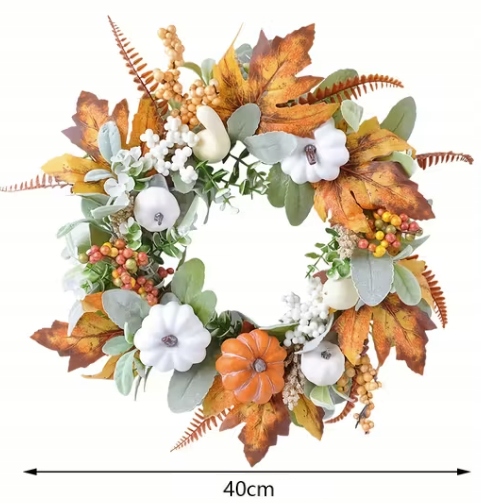 Wieniec wianek na drzwi jesień jesienny dynie Halloween