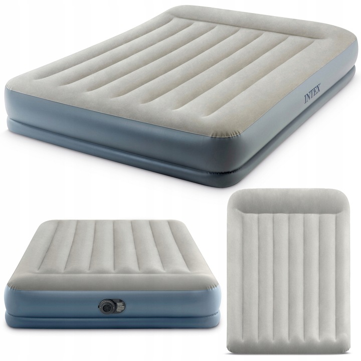 Materac dmuchany dwuosobowy 203x152x30 cm Intex 64118 z pompką