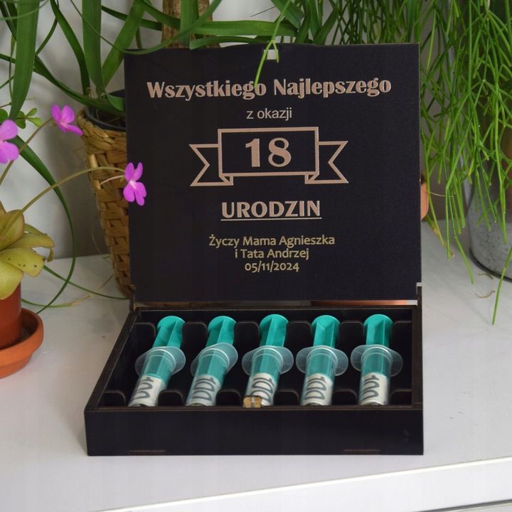 Pudełko Zastrzyk Gotówki Prezent na 18 Urodziny