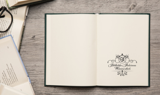 Exlibris pieczątka stempel 40mm PREZENT Ex libris