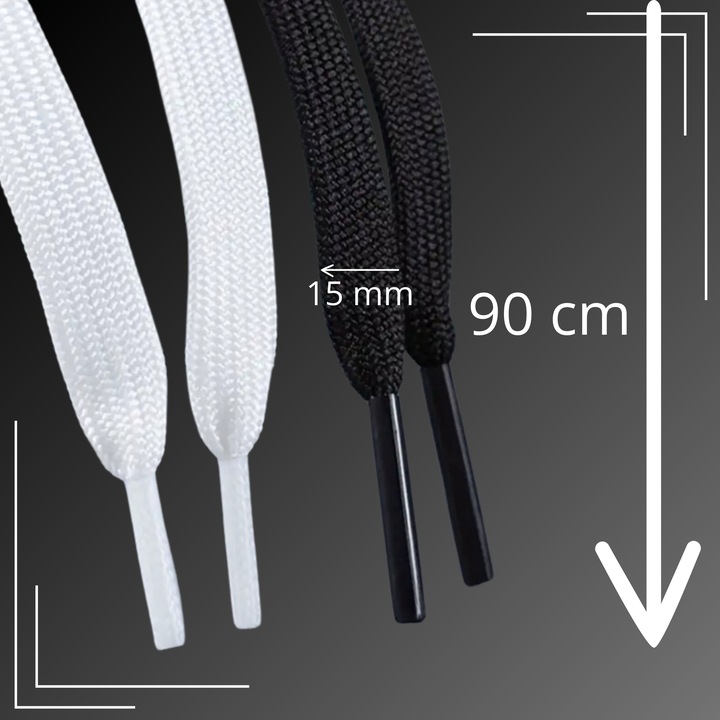 Sznurówki Białe Grube 15mm Sznurowadła Do Butów Szerokie Campusy Knu 90 cm