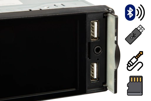 RADIO SAMOCHODOWE 1-DIN BLUETOOTH USB SD AUX DOTYK 4" MIKROFON PILOT ZESTAW