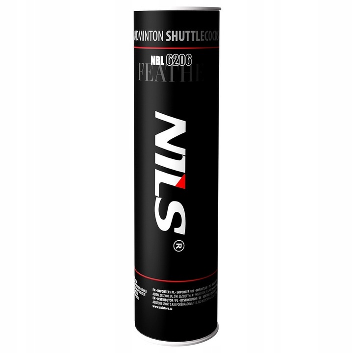 NILS Zestaw 2 Rakiety + 6 Lotek Piórowych Do Gry W Badmintona W Pokrowcu