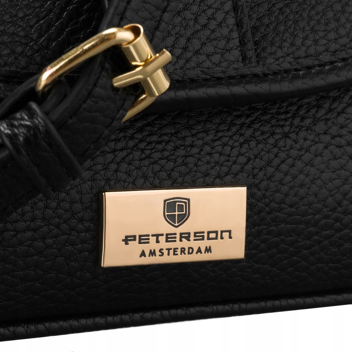 Torebka damska listonoszka PETERSON czarna modna miejska na długim