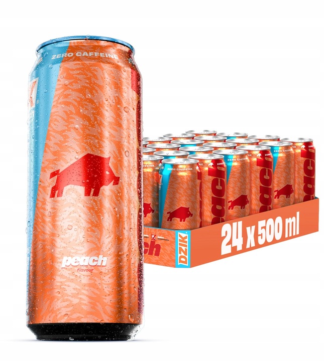 Napój gazowany WK DZIK ZERO CAFFEINE ZERO KALORII WKDZIK PEACH 500ml 24szt