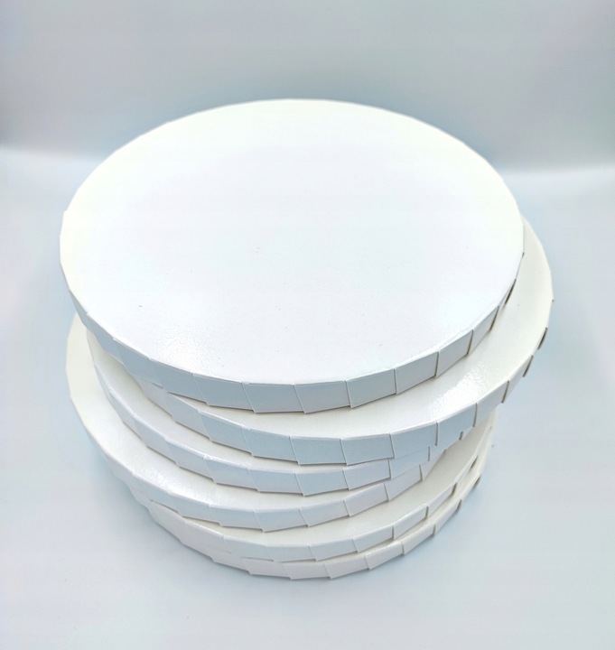 Podkład pod tort Z ZAKŁADKAMI 25cm BIAŁY KOMUNIA URODZINY