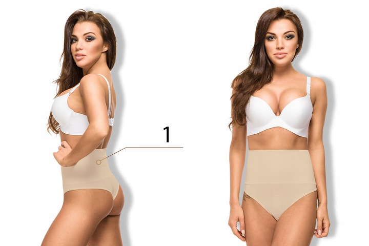 Stringi Majtki Damskie Wyszczuplające KORYGUJĄCE modelujące WYSOKIM STANEM