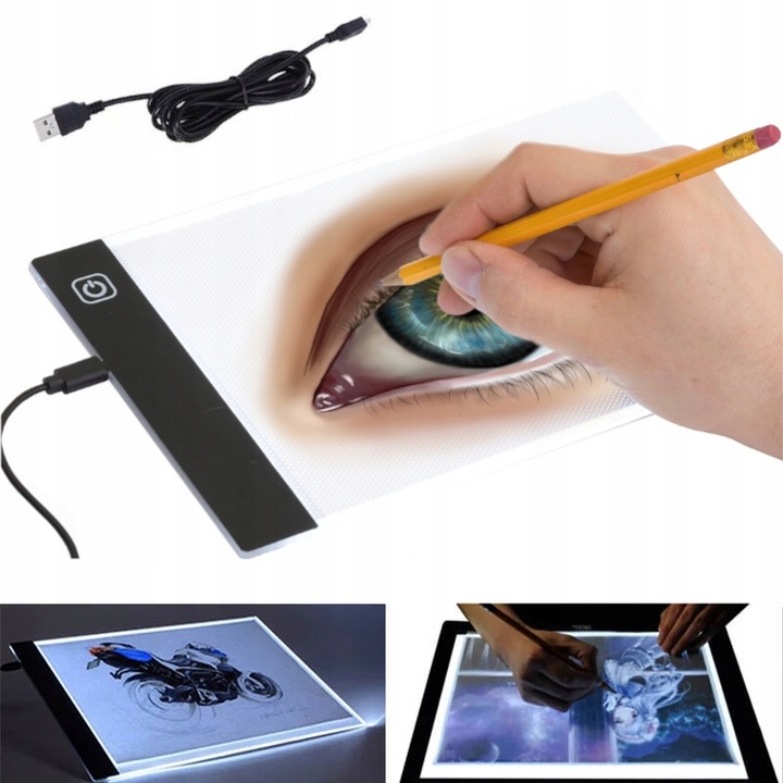 DESKA KREŚLARSKA TABLET GRAFICZNY ROZMIAR A4 DESKA Podświetlana LED DUŻA