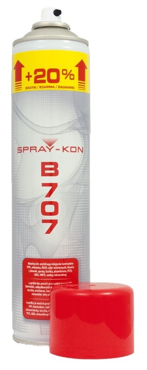 B707 SPRAY-KON KLEJ KONTAKTOWY 600ml laminaty HPL obrzeża MDF HDF guma