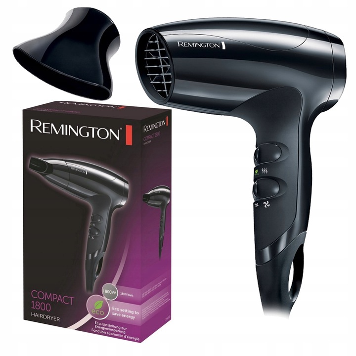 Suszarka do włosów Remington Compact D500 1800W tryb ECO koncentrator