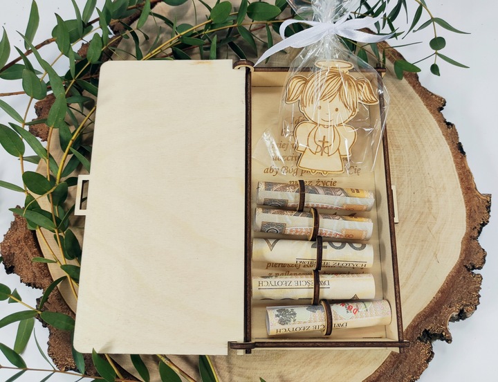 Pamiątka Pierwsza Komunia Święta kartka pudełko P1