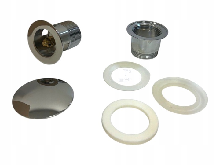 KOREK KLIK KLAK DO UMYWALKI CHROM AUTOMAT MOSIĘŻNY Z PRZELEWEM SREBRNY